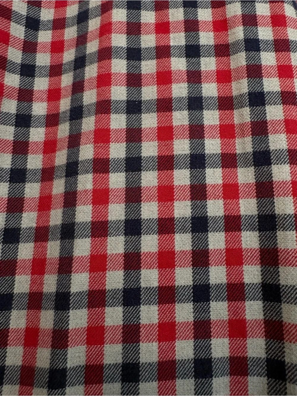 Banana Republic Plaid Navy Red Gray Gingham Lightweight Flannel Sz XXL Tall